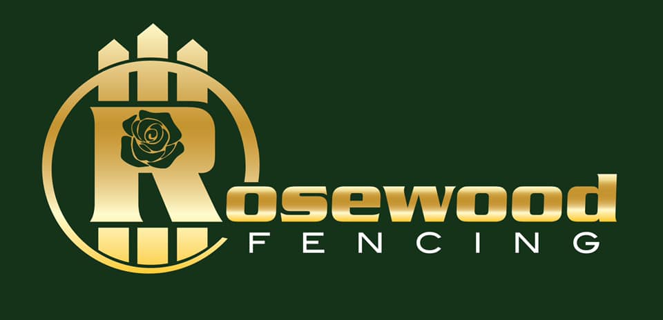 Rosewood Fencing logo with golden fence and rose icon representing quality fencing services in Florida.